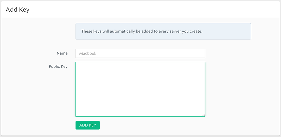 Laravel forge add ssh key