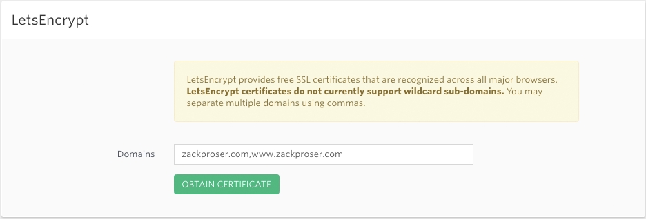 LetsEncrypt certificate