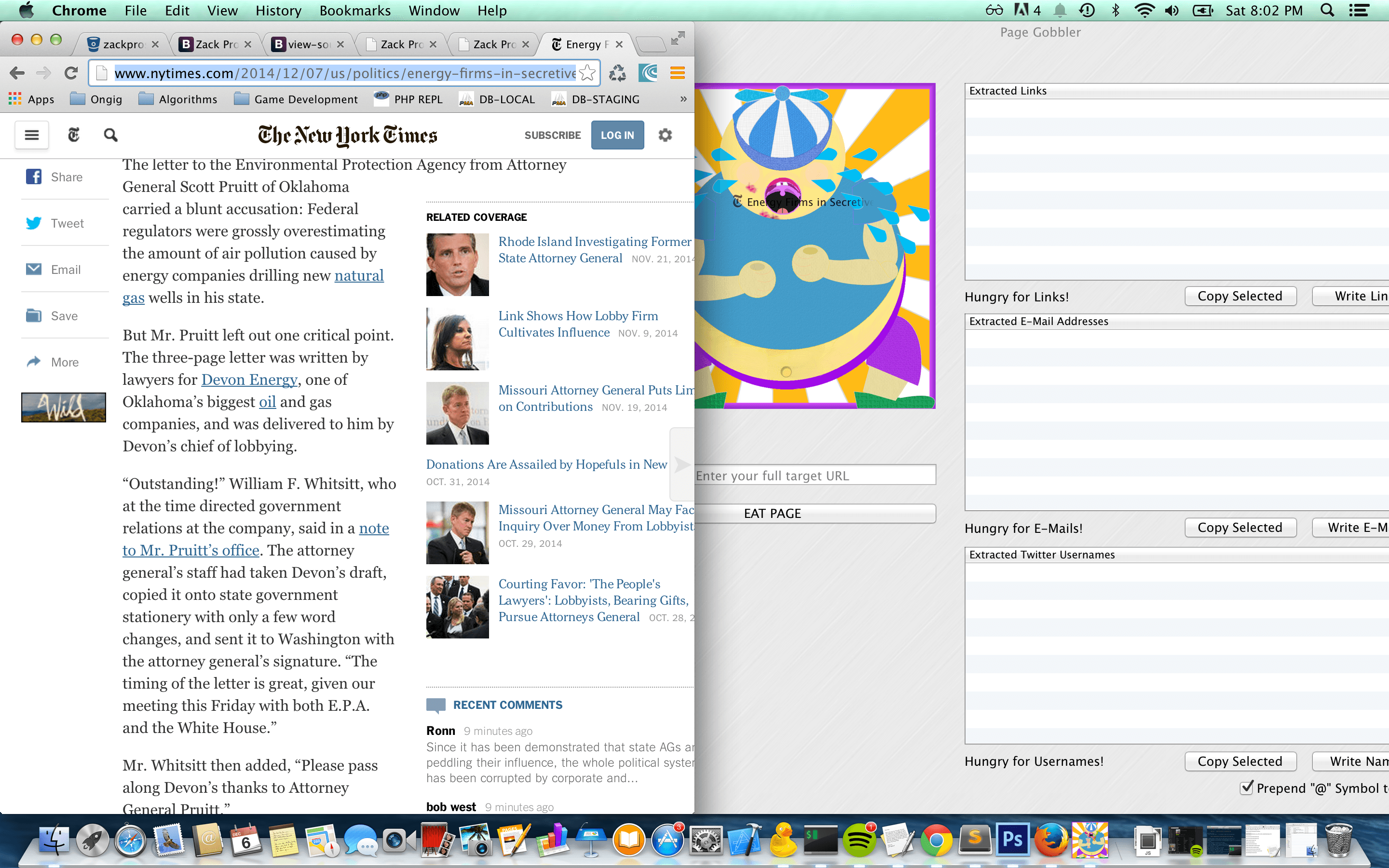 Page Gobbler OSX App Extracts Links, Emails and Twitter Usernames from Webpages