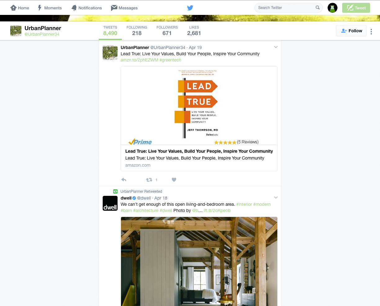 UrbanPlanner34 Twitter Bot