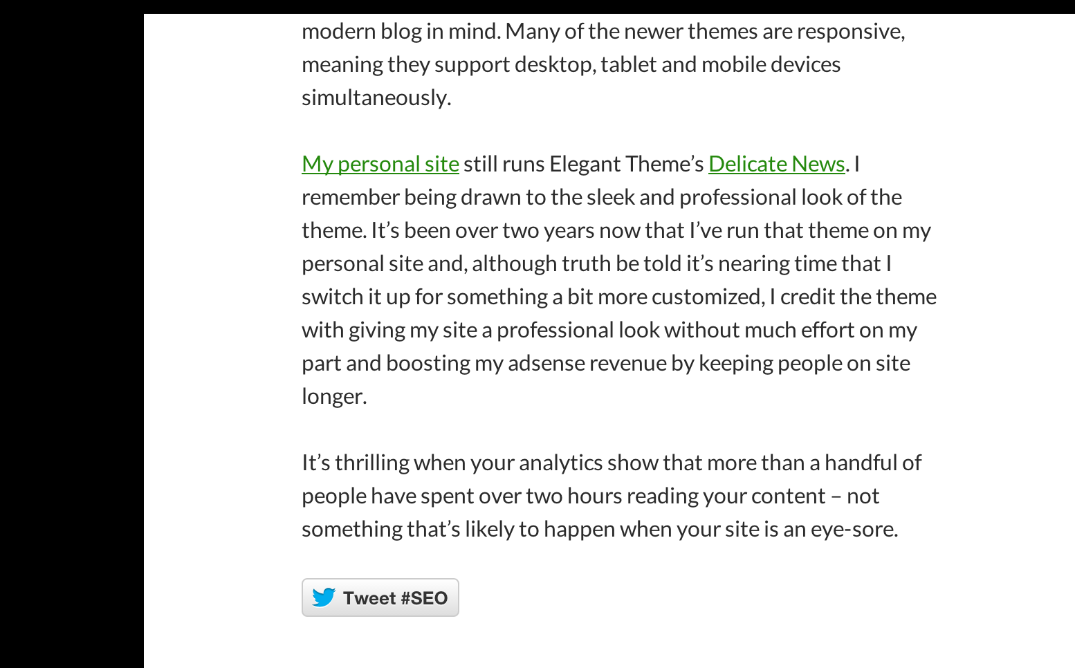 Twitter Hashtag Button Comes After Post Content