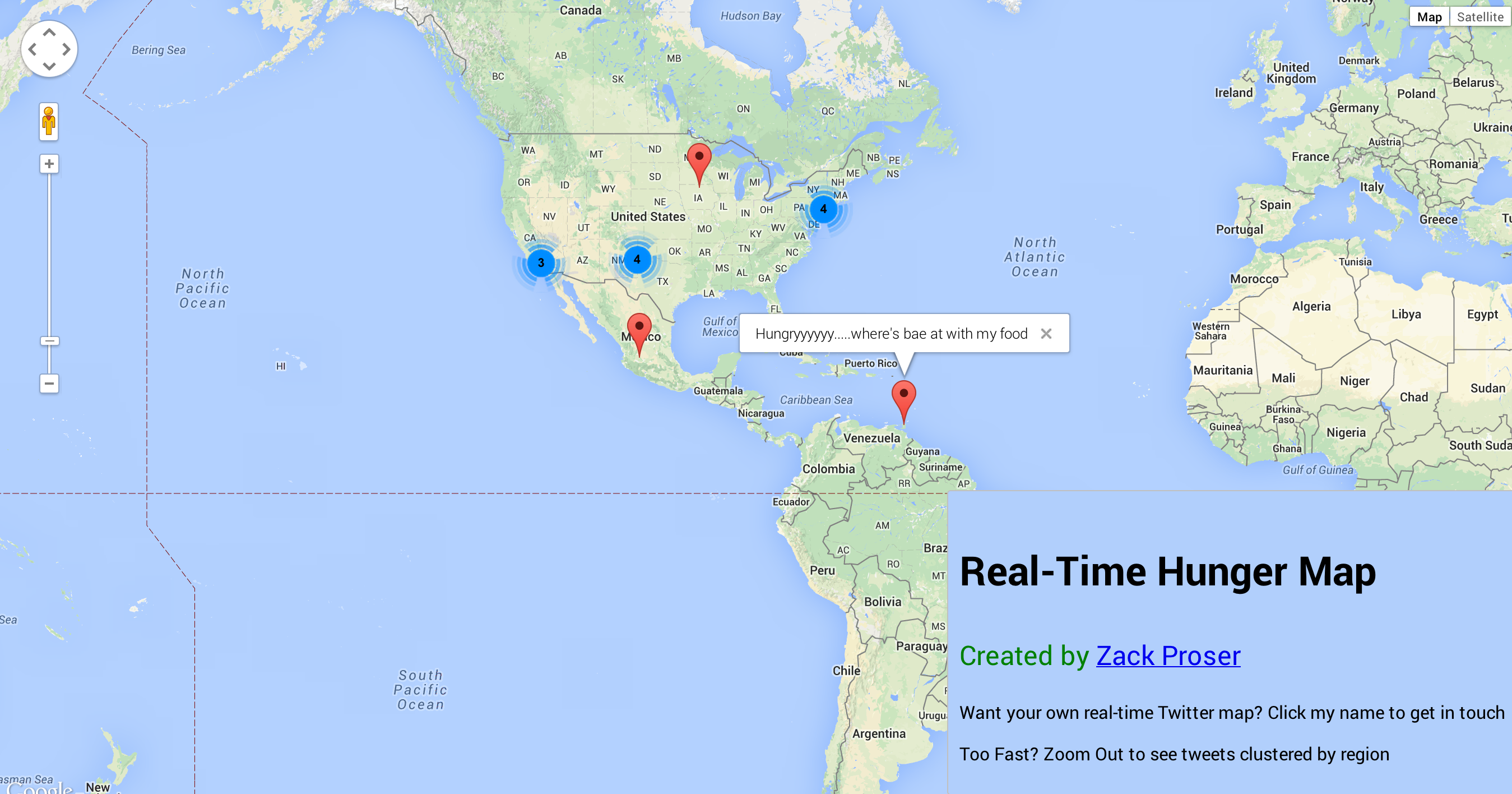 Twitter Node.js Socket IO Map