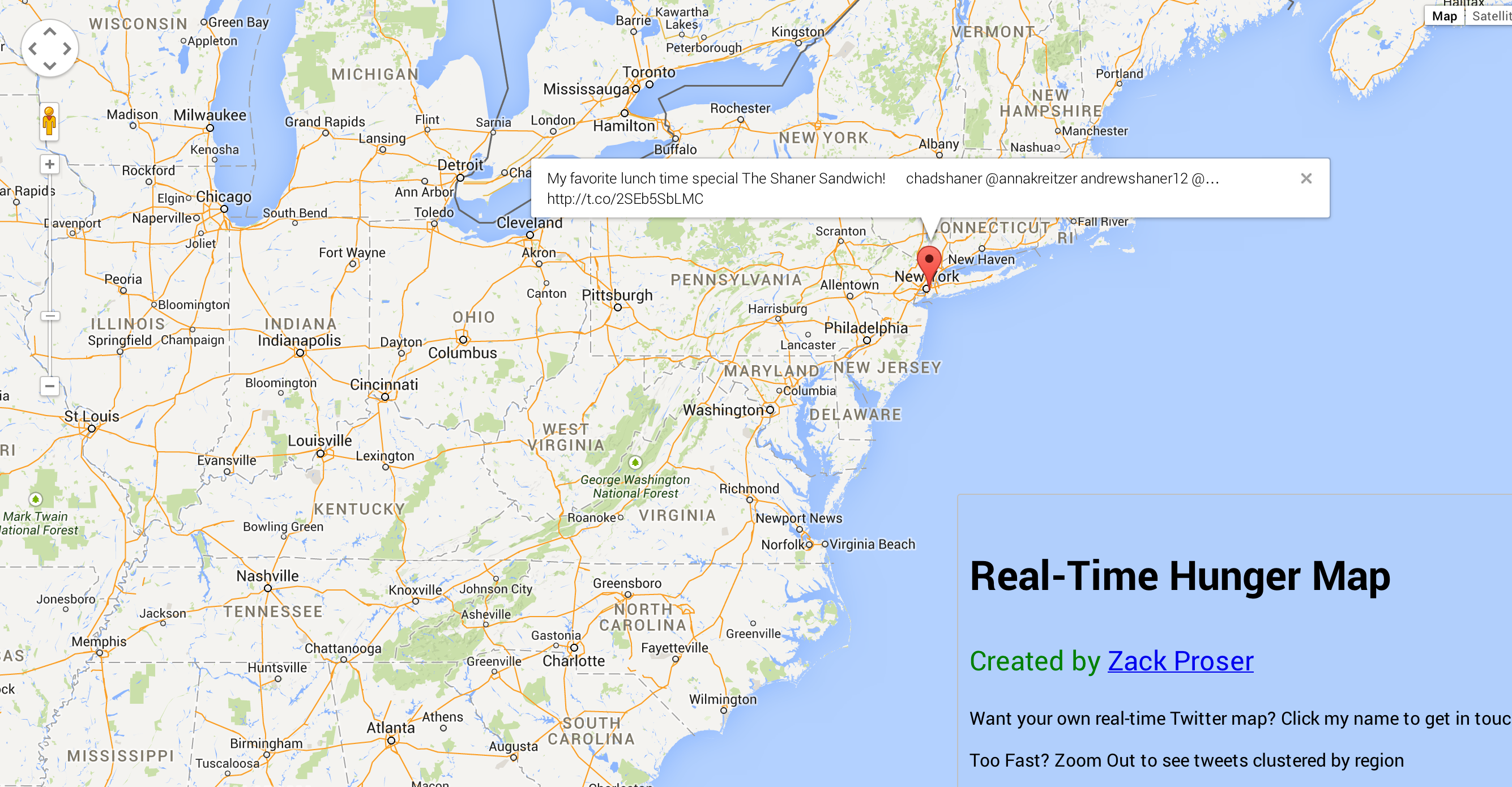 Twitter Google Maps Zoom In